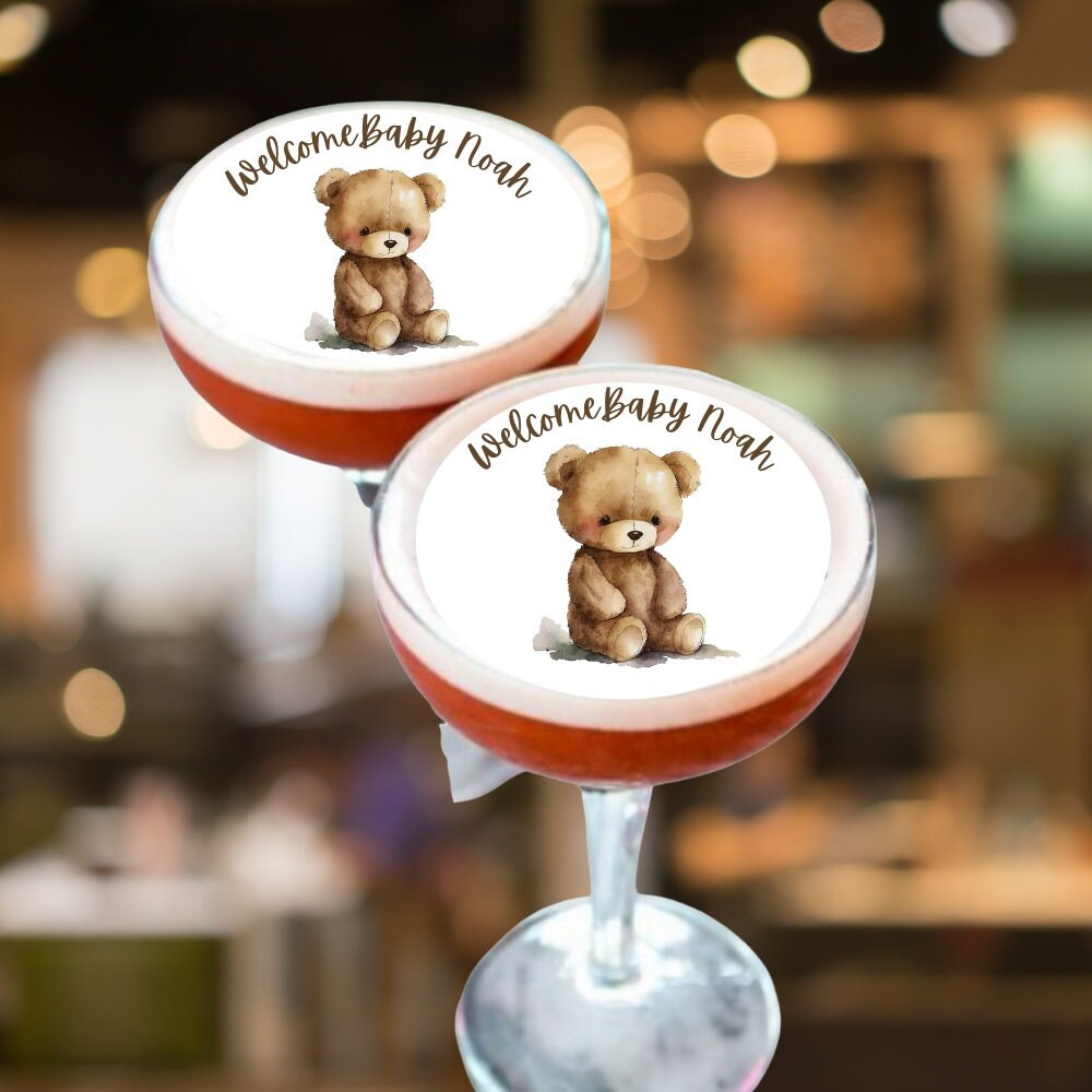 Baby Shower Teddy Bear Theme Edible Drink Cocktail Toppers Edible Melt –  Toribella's Designs